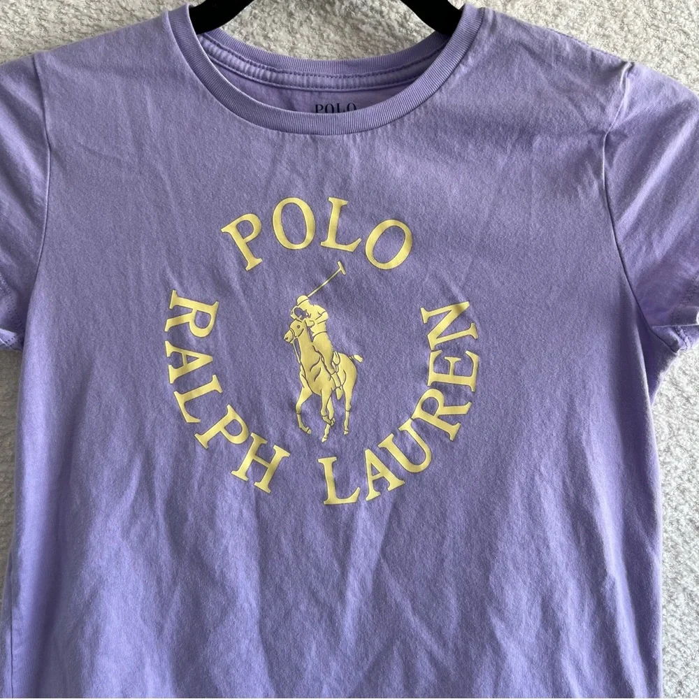 Ralph Lauren Polo‎ Girls Purple Butter Yellow Short Sleeve T Shirt Size 12-14